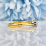 Ellibelle Jewellery Vintage 1977 Diamond 18ct Gold & Platinum Three Stone Ring