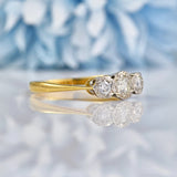 Ellibelle Jewellery Vintage 1977 Diamond 18ct Gold & Platinum Three Stone Ring