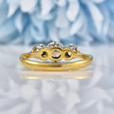 Ellibelle Jewellery Vintage 1977 Diamond 18ct Gold & Platinum Three Stone Ring