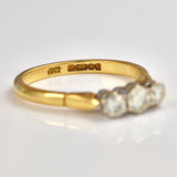 Ellibelle Jewellery Vintage 1977 Diamond 18ct Gold Three Stone Engagament Ring (0.50ct)
