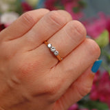 Ellibelle Jewellery Vintage 1977 Diamond 18ct Gold Three Stone Engagament Ring (0.50ct)