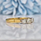 Ellibelle Jewellery Vintage 1977 Diamond 18ct Gold Three Stone Engagament Ring (0.50ct)