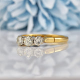 Ellibelle Jewellery Vintage 1977 Diamond 18ct Gold Three Stone Engagament Ring (0.50ct)