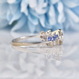 Ellibelle Jewellery Vintage 1977 Diamond & Sapphire 18ct White Gold Ring (1.04ct)