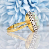 Ellibelle Jewellery Vintage 1977 Natural Opal & Diamond 18ct Gold Oval Cluster Ring