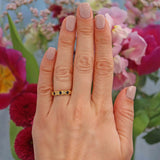 Ellibelle Jewellery Vintage 1977 Sapphire & Diamond 18ct Gold Half Eternity Band Ring