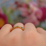 Ellibelle Jewellery Vintage 1977 Sapphire & Diamond 18ct Gold Half Eternity Band Ring