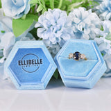Ellibelle Jewellery Vintage 1977 Sapphire & Diamond 18ct Gold Three Stone Ring