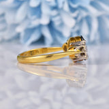 Ellibelle Jewellery Vintage 1977 Sapphire & Diamond 18ct Gold Three Stone Ring