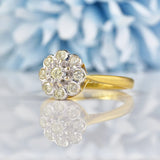 Ellibelle Jewellery Vintage 1978 Cape Diamond 18ct Gold Cluster Ring