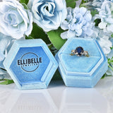 Ellibelle Jewellery Vintage 1978 Dark Sapphire & Diamond Three Stone Ring