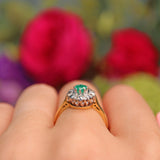 Ellibelle Jewellery Vintage 1978 Emerald & Diamond Cluster Ring