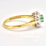 Ellibelle Jewellery Vintage 1978 Emerald & Diamond Cluster Ring