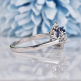 Ellibelle Jewellery Vintage 1978 Sapphire & Diamond 18ct White Gold Ring