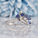 Ellibelle Jewellery Vintage 1978 Sapphire & Diamond 18ct White Gold Ring