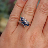 Ellibelle Jewellery Vintage 1978 Sapphire & Diamond 18ct White Gold Ring