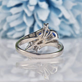 Ellibelle Jewellery Vintage 1978 Sapphire & Diamond 18ct White Gold Ring