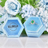 Ellibelle Jewellery Vintage 1980 Emerald & Diamond 18ct White Gold Cluster Ring