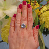 Ellibelle Jewellery Vintage 1980s Aquamarine & Diamond White Gold Cluster Ring
