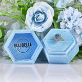 Ellibelle Jewellery Vintage 1980s Blue Topaz & Diamond Gold Cluster Ring
