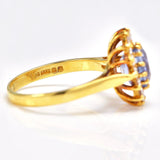 Ellibelle Jewellery Vintage 1980s Ceylon Sapphire & Diamond Cluster Ring