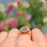 Ellibelle Jewellery Vintage 1980s Ceylon Sapphire & Diamond Cluster Ring