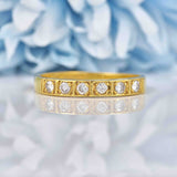 Ellibelle Jewellery Vintage 1980s Diamond 18ct Gold Half Eternity Band Ring