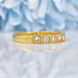 Ellibelle Jewellery Vintage 1980s Diamond 18ct Gold Half Eternity Band Ring