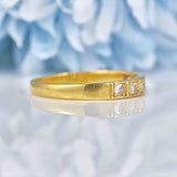 Ellibelle Jewellery Vintage 1980s Diamond 18ct Gold Half Eternity Band Ring