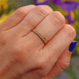 Ellibelle Jewellery Vintage 1980s Diamond 18ct Gold Half Eternity Band Ring