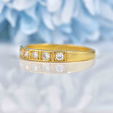 Ellibelle Jewellery Vintage 1980s Diamond 18ct Gold Half Eternity Band Ring