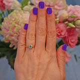 Ellibelle Jewellery Vintage 1980s Emerald & Diamond Cluster Ring