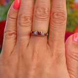 Ellibelle Jewellery Vintage 1980s Ruby & Diamond 18ct Gold Five Stone Ring