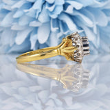 Ellibelle Jewellery Vintage 1980s Sapphire & Diamond 18ct Gold Ring