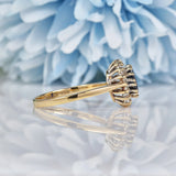 Ellibelle Jewellery Vintage 1980s Sapphire & Diamond Cluster Ring