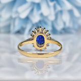 Ellibelle Jewellery Vintage 1980s Sapphire & Diamond Cluster Ring