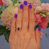 Ellibelle Jewellery Vintage 1980s Sapphire & Diamond Cluster Ring