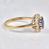 Ellibelle Jewellery Vintage 1980s Sapphire & Diamond Cluster Ring