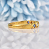 Ellibelle Jewellery Vintage 1980s Sapphire & Diamond Half Eternity Band Ring