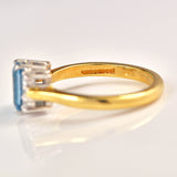Ellibelle Jewellery Vintage 1980s Swiss Blue Topaz & Diamond Ring