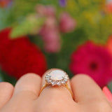 Ellibelle Jewellery Vintage 1981 Natural Opal & Diamond 18ct Gold Cluster Ring