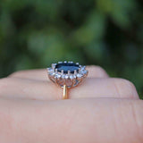 Ellibelle Jewellery Vintage 1981 Natural Sapphire & Diamond 18ct Gold Cluster Ring