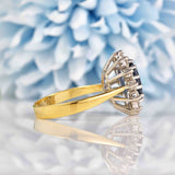 Ellibelle Jewellery Vintage 1981 Natural Sapphire & Diamond 18ct Gold Cluster Ring
