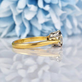Ellibelle Jewellery Vintage 1983 Blue Sapphire & Diamond Three Stone Ring