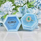Ellibelle Jewellery Vintage 1983 Emerald & Diamond 18ct Gold Cluster Ring