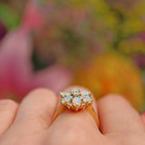 Ellibelle Jewellery Vintage 1983 Opal & Diamond 18ct Gold Cluster Ring By Cropp & Farr
