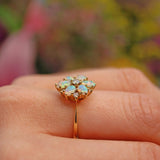 Ellibelle Jewellery Vintage 1983 Opal & Diamond 18ct Gold Cluster Ring By Cropp & Farr