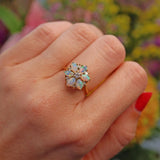 Ellibelle Jewellery Vintage 1983 Opal & Diamond 18ct Gold Cluster Ring By Cropp & Farr