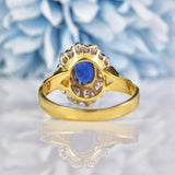 Ellibelle Jewellery Vintage 1984 Sapphire & Diamond 18ct Gold Cluster Ring
