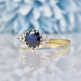 Ellibelle Jewellery Vintage 1984 Sapphire & Diamond 18ct Gold Ring